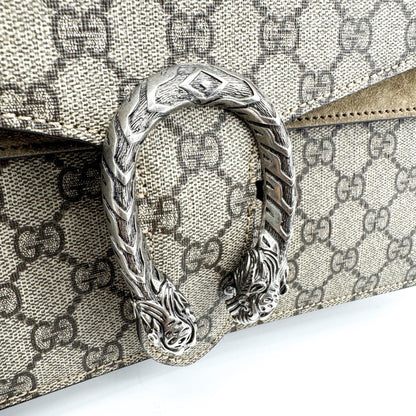 Gucci Dionysus GG Coated Canvas, Brown, Suede, Handbag