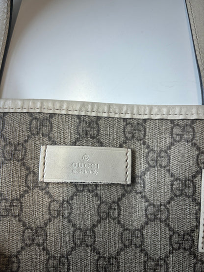 Gucci Plus Tote GG Coated Canvas with Leather, Beige, Canvas, Tote Bag