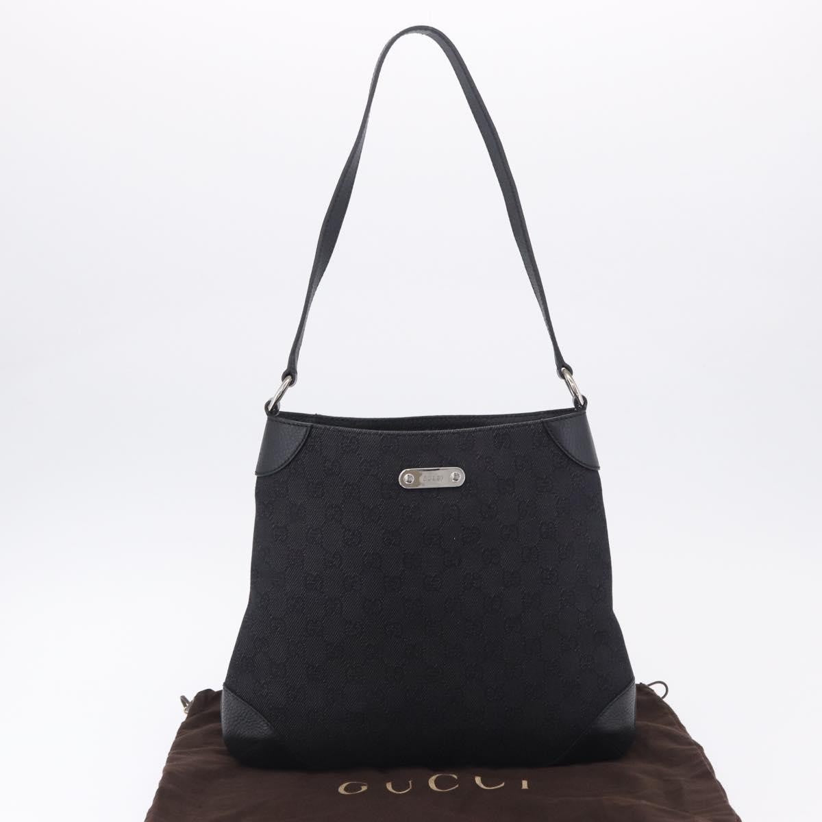 Gucci Original Messenger GG Canvas and leather, Black, Canvas, Shoulder Bag