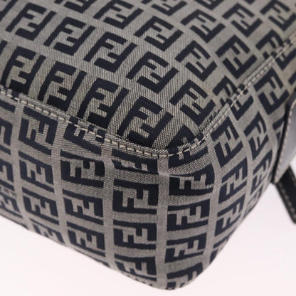 Fendi Shoulder Zucchino Canvas, Navy, Canvas, Shoulder Bag