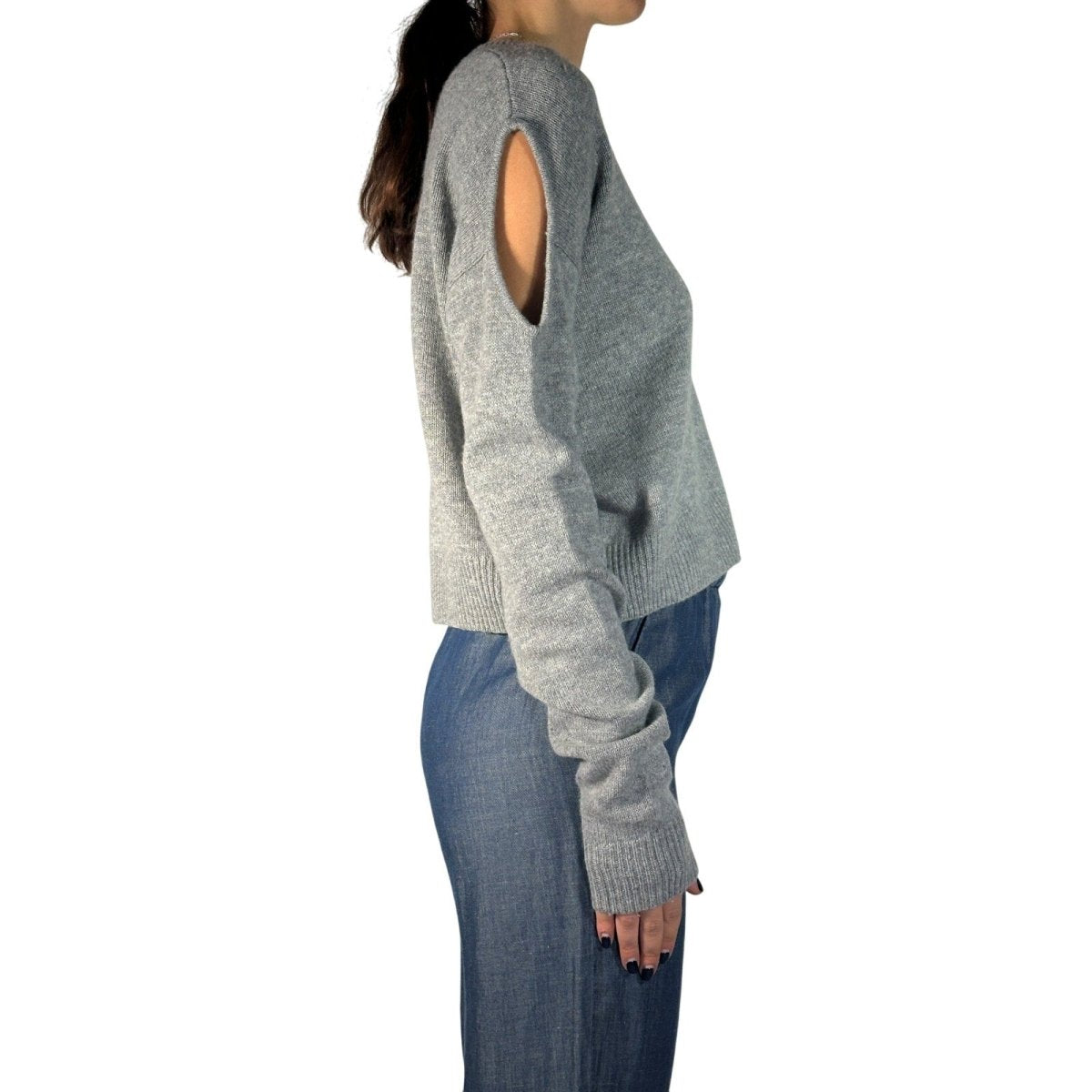 ALEXANDER MCQUEEN Cold Shoulder Wool Sweater - Brandsamsara