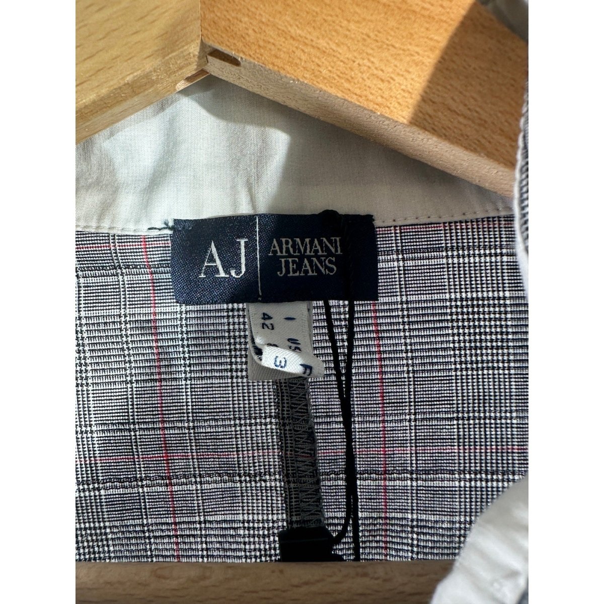 ARMANI JEANS Check Button Down Shirt - Brandsamsara