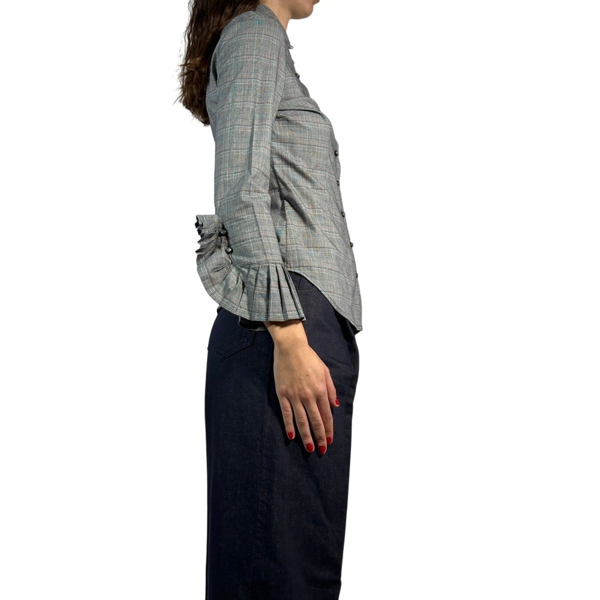 ARMANI JEANS Check Button Down Shirt - Brandsamsara