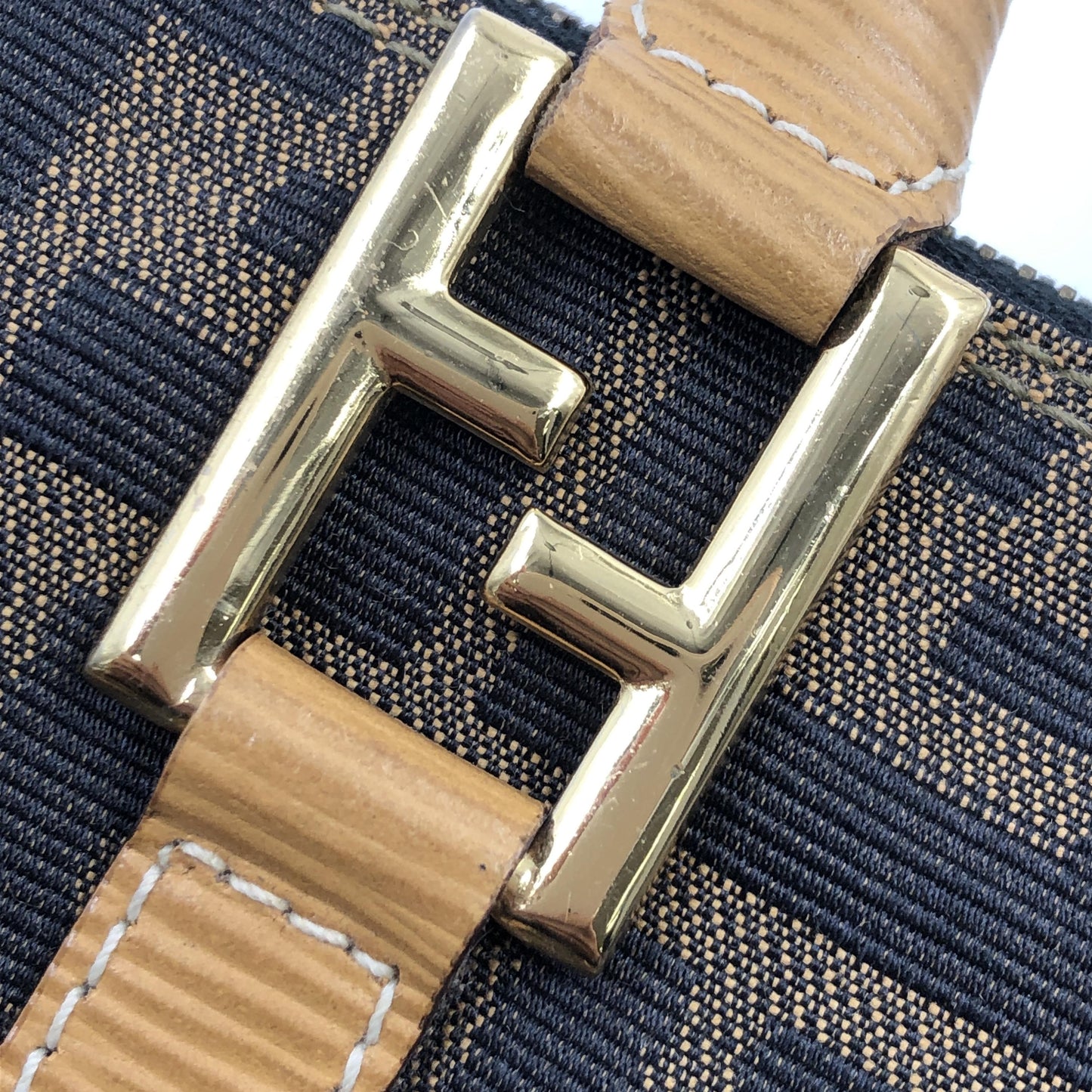 Fendi Zucca Tote Canvas, Brown, Canvas, Handbag