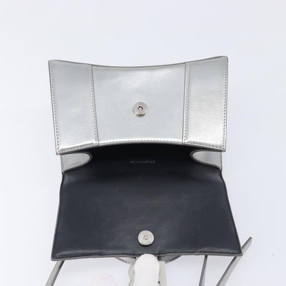 Balenciaga Hourglass Top Handle Leather, Silver, Leather, Handbag