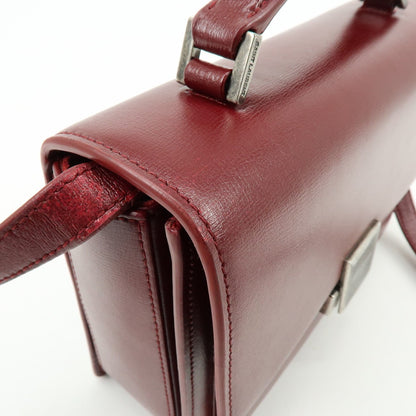 Saint Laurent Bellechasse Satchel Leather, Red, Leather, Handbag
