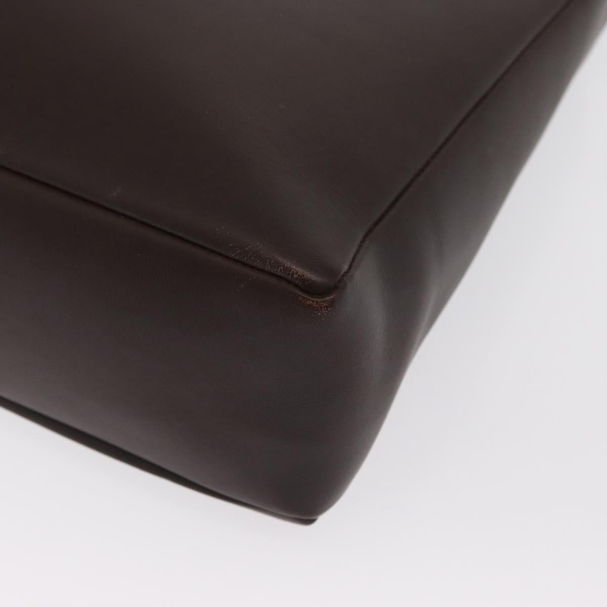 Salvatore Ferragamo Gancini Leather, Brown, Leather, Shoulder Bag