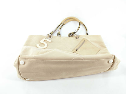 Chanel Shopper Tote Canvas, Brown, Canvas, Handbag
