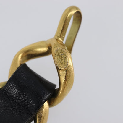 Chanel Vintage Chain Belt Metal and Leather, Black, Leather, Belt
