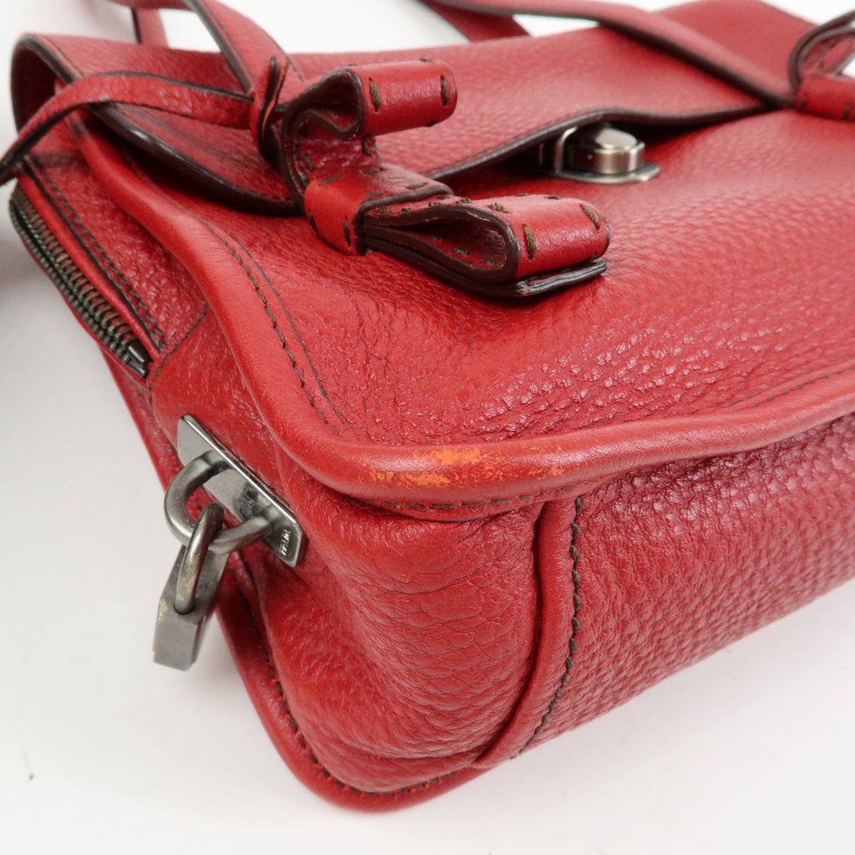 Prada Shoulder Leather, Red, Leather, Shoulder Bag