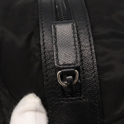 Prada Logo Pouch Nylon, Black, Nylon, Clutch