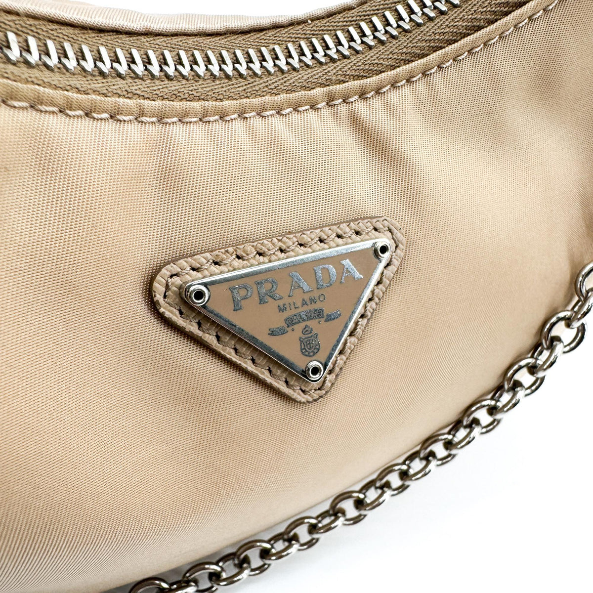 Prada Re-Edition 2005 Tessuto, Beige, Nylon, Shoulder Bag