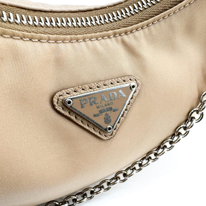 Prada Re-Edition 2005 Tessuto, Beige, Nylon, Shoulder Bag