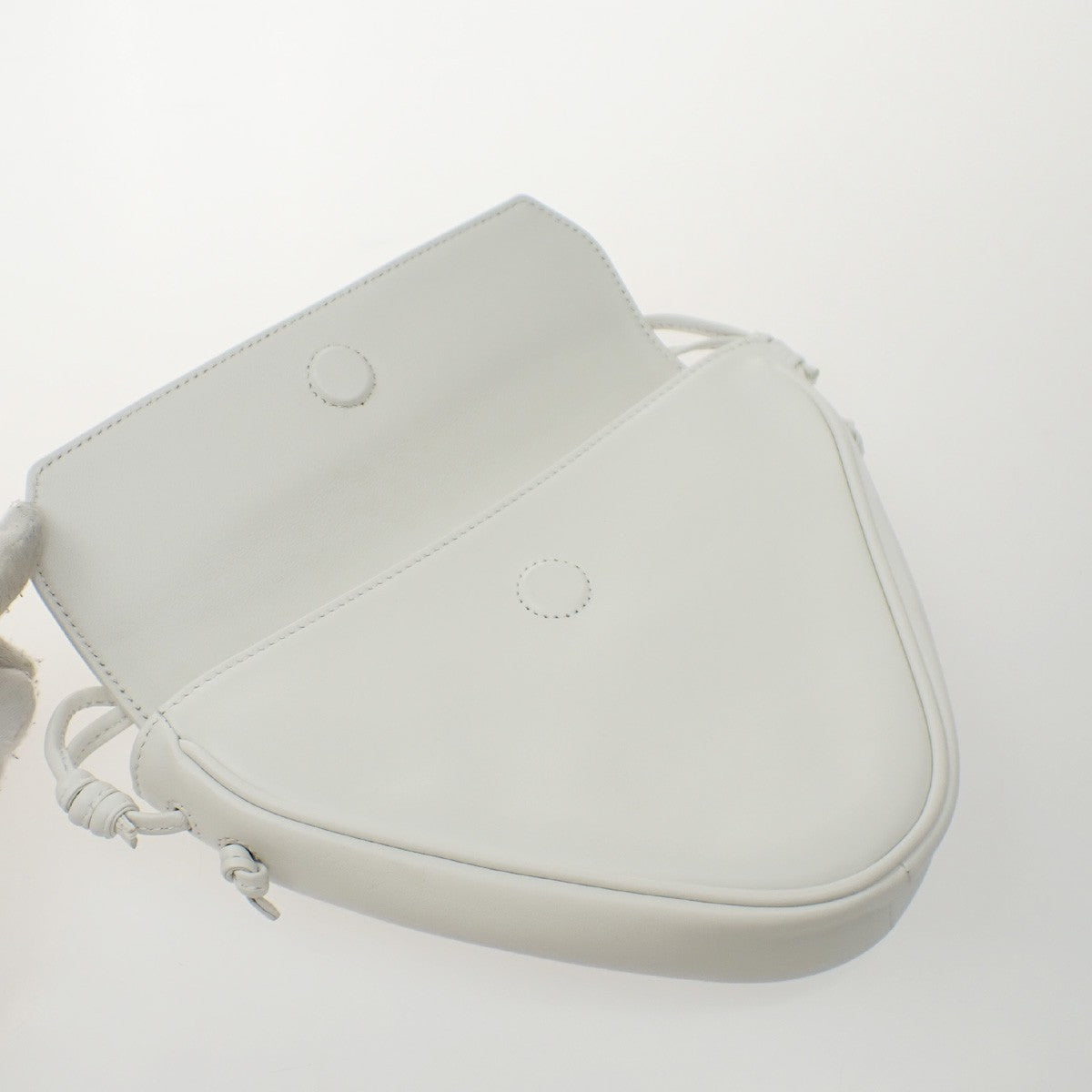 Celine Triangle Leather, White, Leather, Handbag