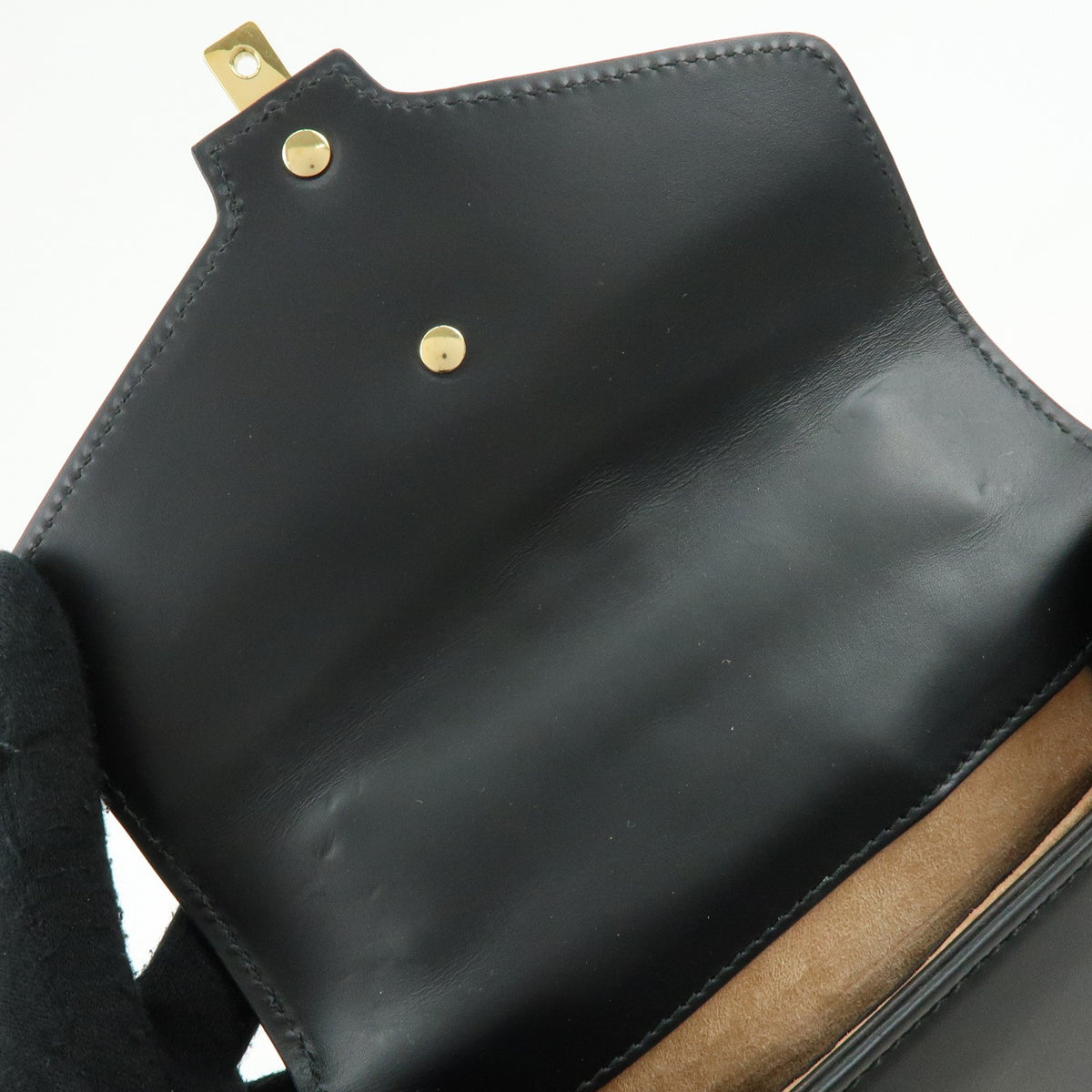 Gucci Sylvie Leather, Black, Leather, Shoulder Bag