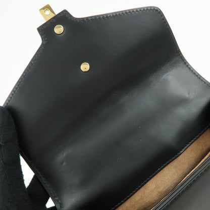 Gucci Sylvie Leather, Black, Leather, Shoulder Bag