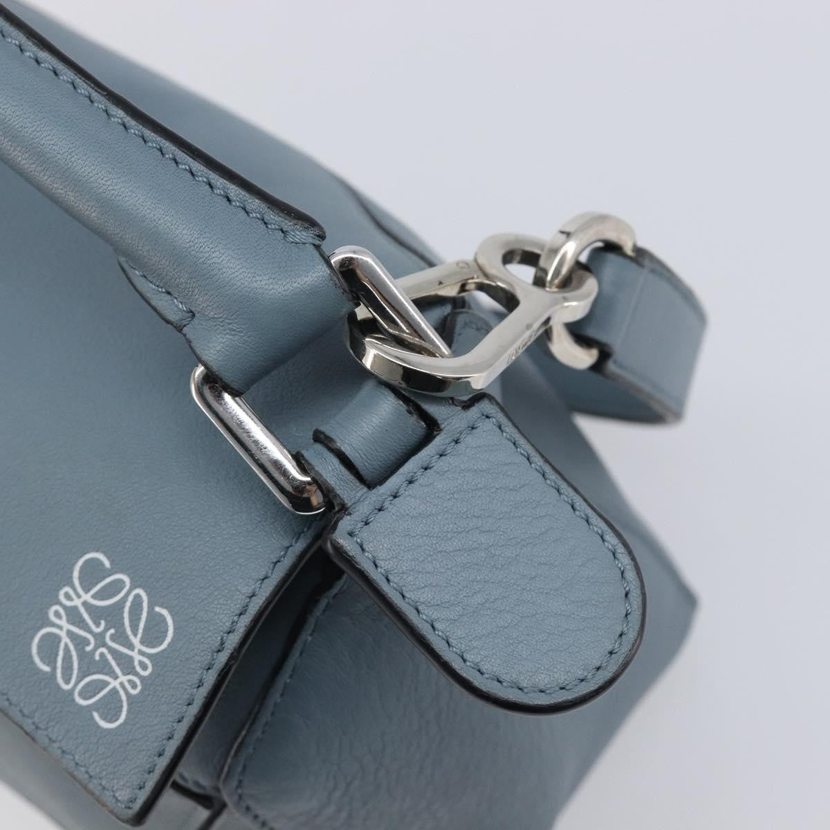 Loewe Puzzle Leather, Blue, Leather, Handbag