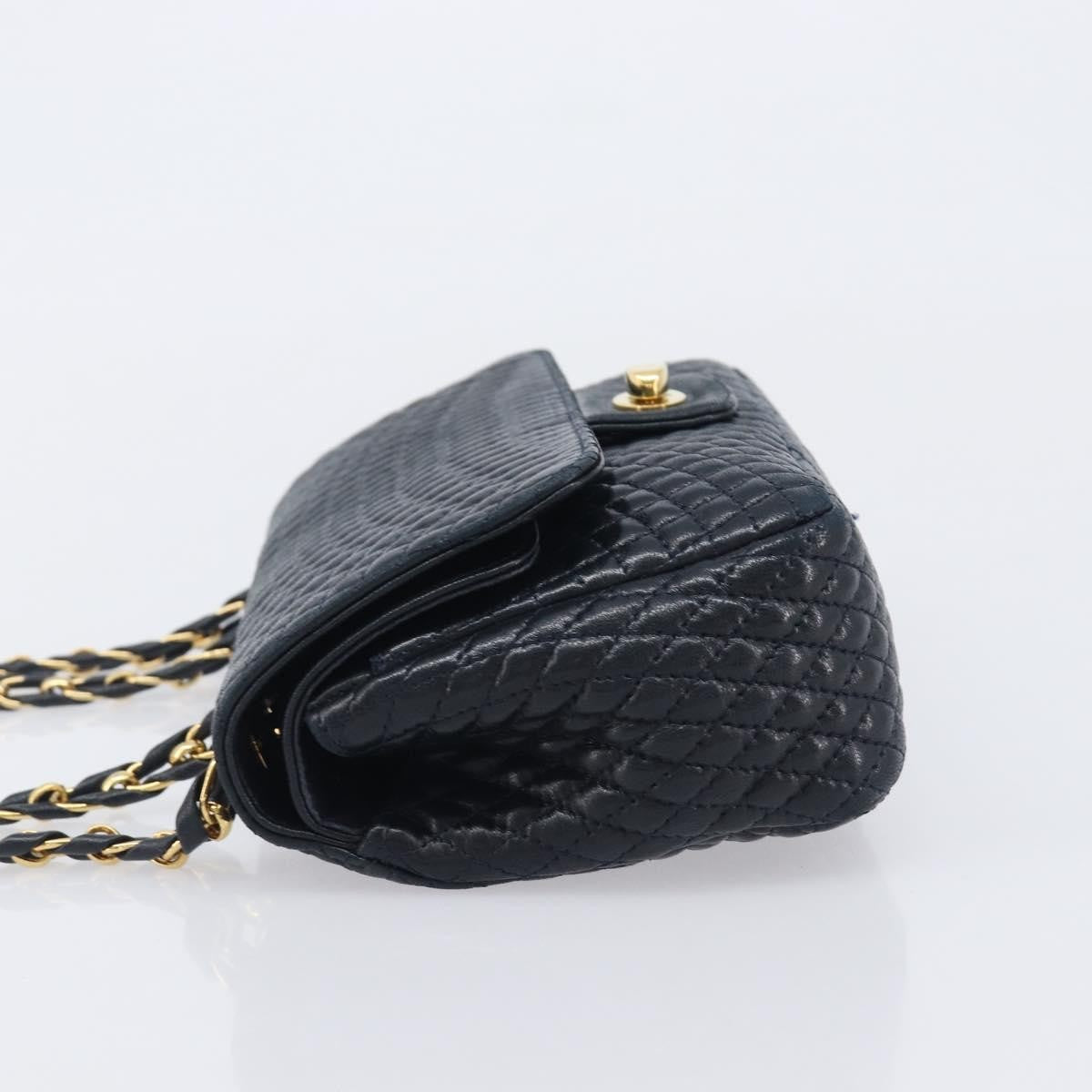 Bally Vintage Quilted Leather, Navy, Leather, Shoulder Bag