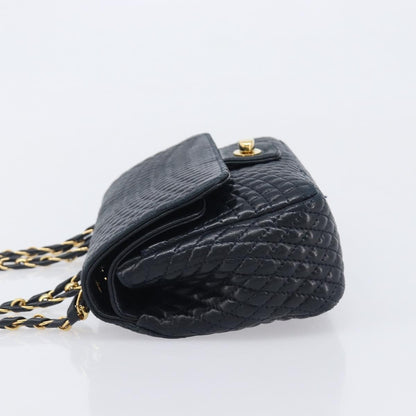Bally Vintage Quilted Leather, Navy, Leather, Shoulder Bag