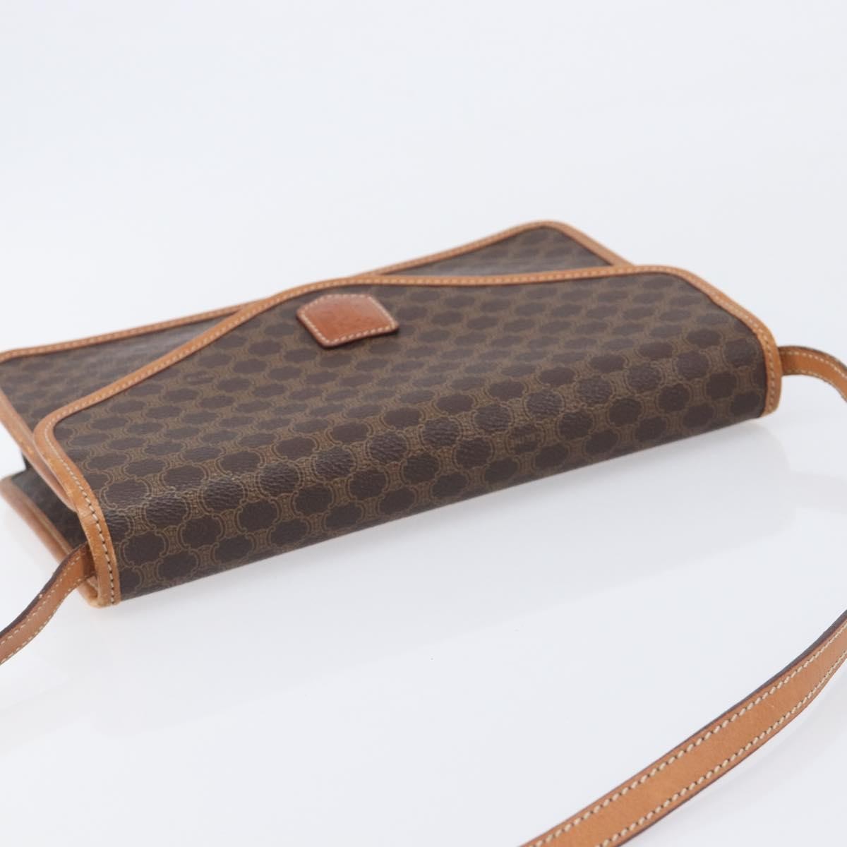 Celine Macadam Shoulder Canvas, Brown, Canvas, Crossbody Bag