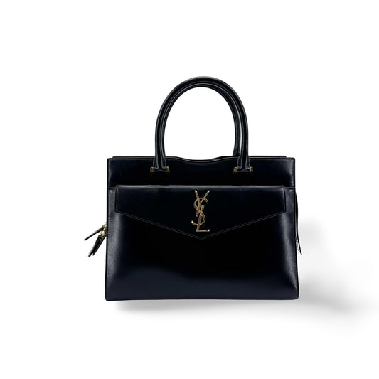 Saint Laurent Uptown Leather, Black, Leather, Tote Bag