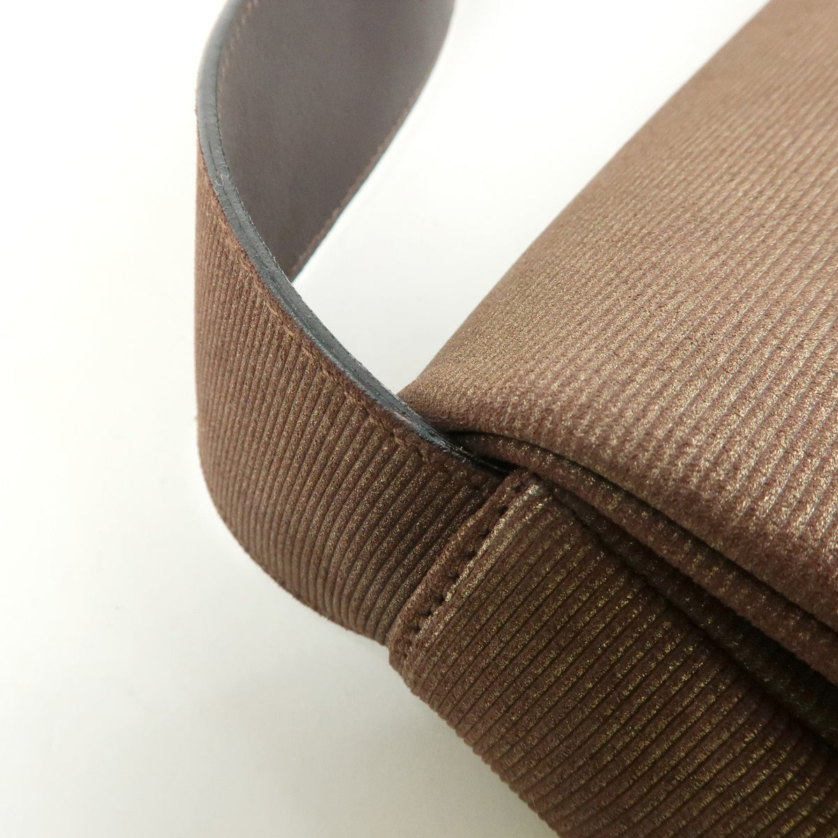 Salvatore Ferragamo Gancini Suede, Brown, Canvas, Crossbody Bag