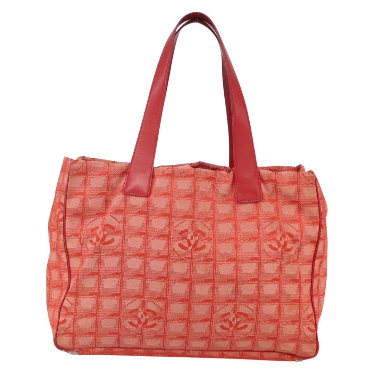 Chanel Travel Line Tote Nylon, RED, NYLON, Tote bag