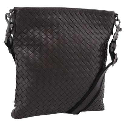 Bottega Veneta Flat Messenger Intrecciato Nappa, Brown, Leather, Handbag