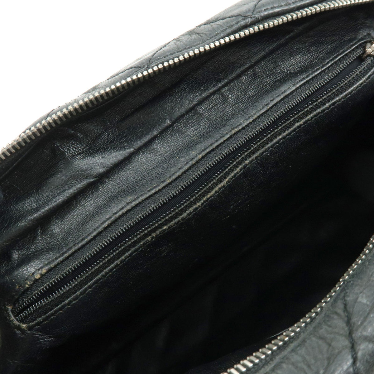Chanel Shoulder Quilted Leather, Black, Calfskin, Shoulder Bag