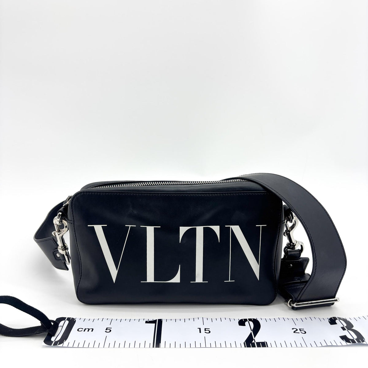 Valentino Garavani VLTN Camera Leather, Black, Calfskin, Crossbody Bag
