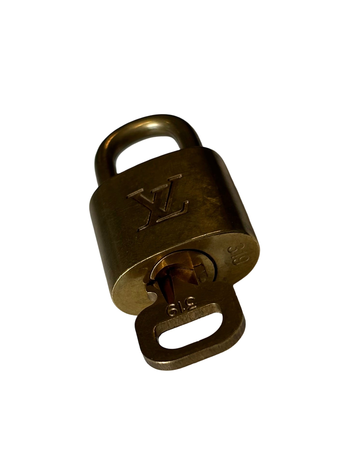 Louis Vuitton Padlock and Key Logo Metal, Gold, Metal, Charm