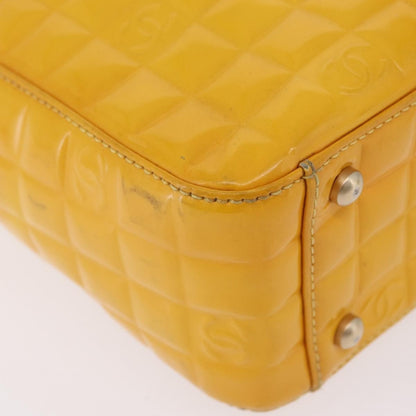 Chanel Chocolate Bar CC Quilted Patent, Yellow, Patent Leather, Tote Bag