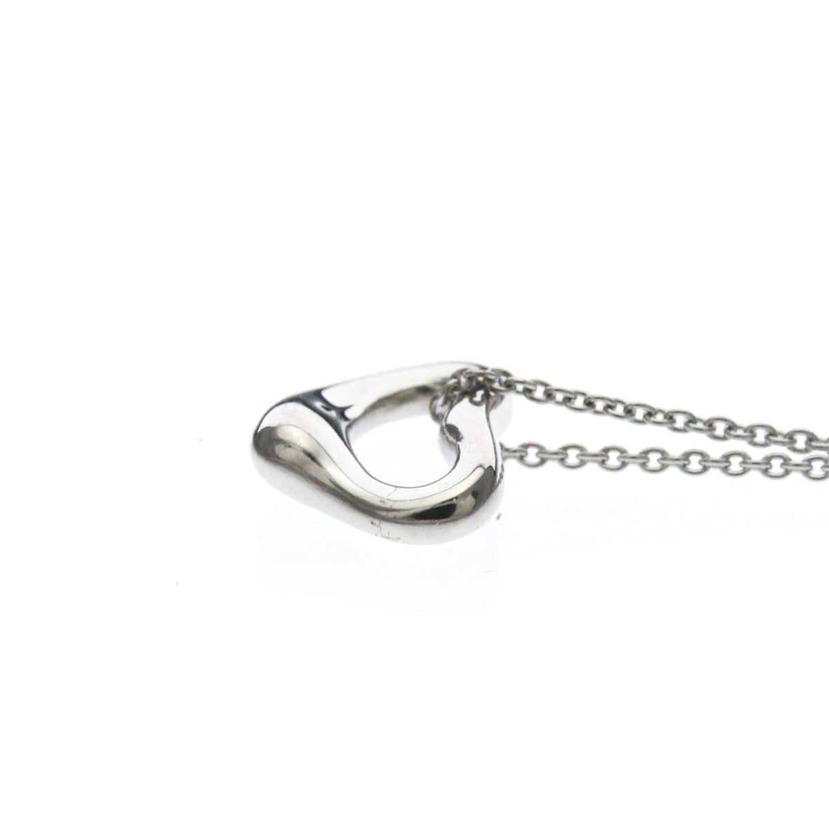 Tiffany & Co. Elsa Peretti Open Heart Pendant Platinum, Silver, Platinum, Necklace