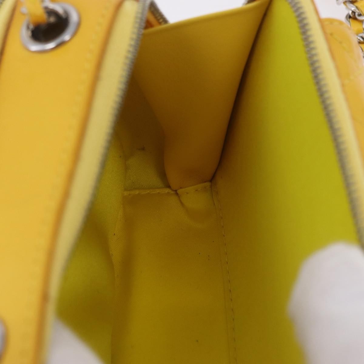 Chanel Pocket Box Camera Case Quilted Patent, Yellow, Patent Leather, Crossbody Bag