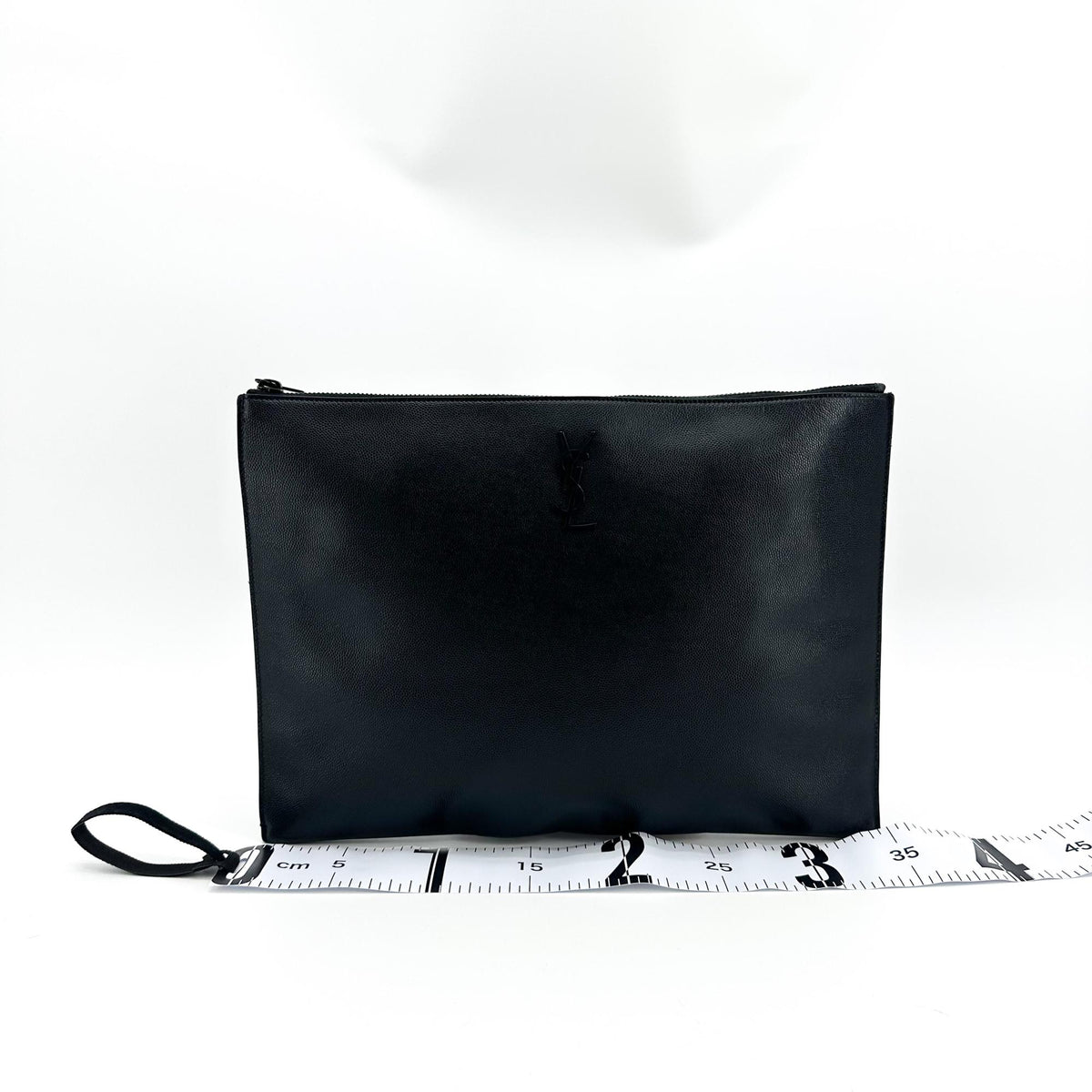 Saint Laurent Zipped Document Holder Leather, Black, Leather, Briefcase