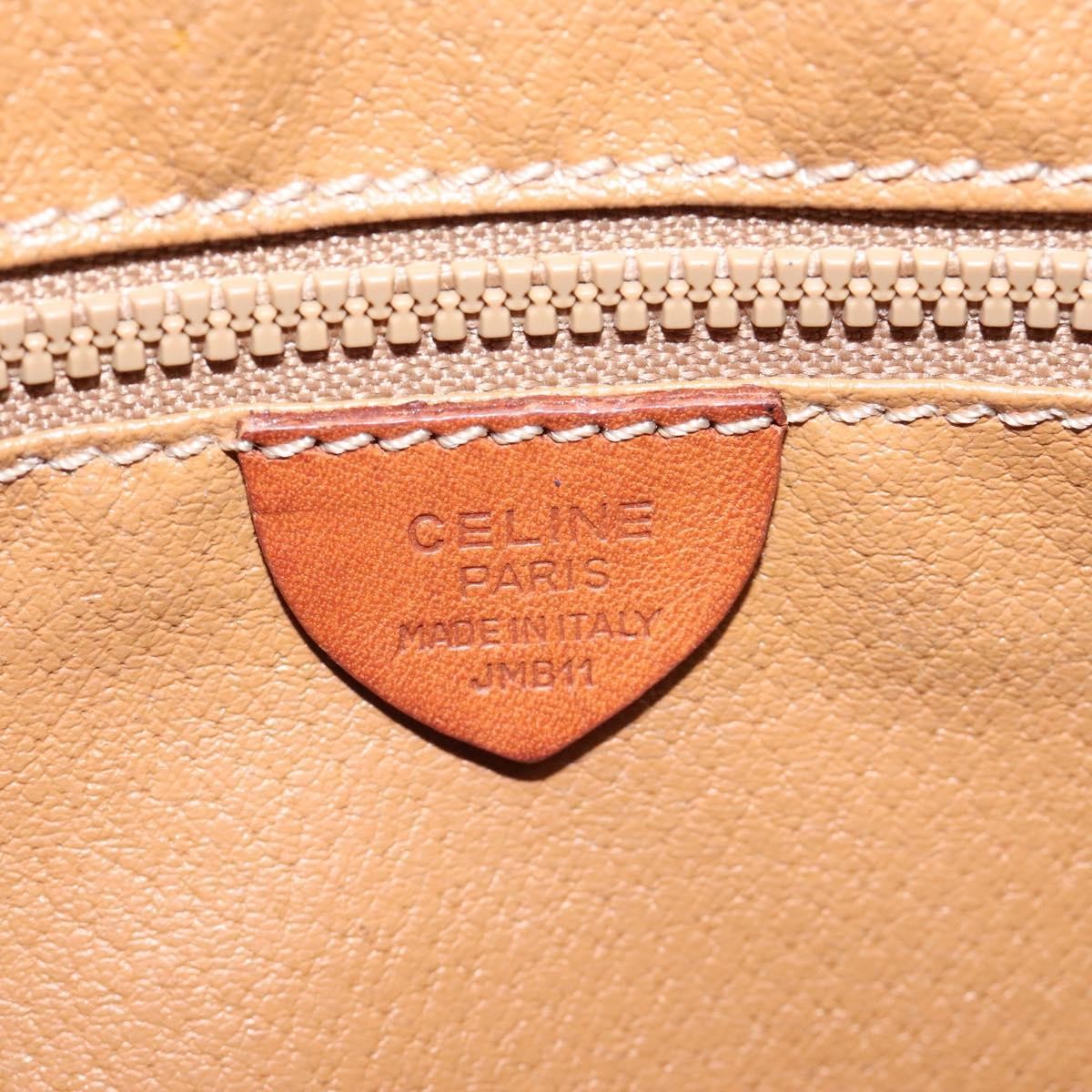 Celine Vintage Macadam Canvas and Leather, Brown, Canvas, Shoulder Bag