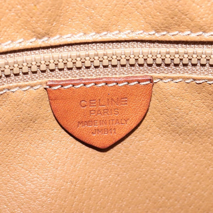 Celine Vintage Macadam Canvas and Leather, Brown, Canvas, Shoulder Bag