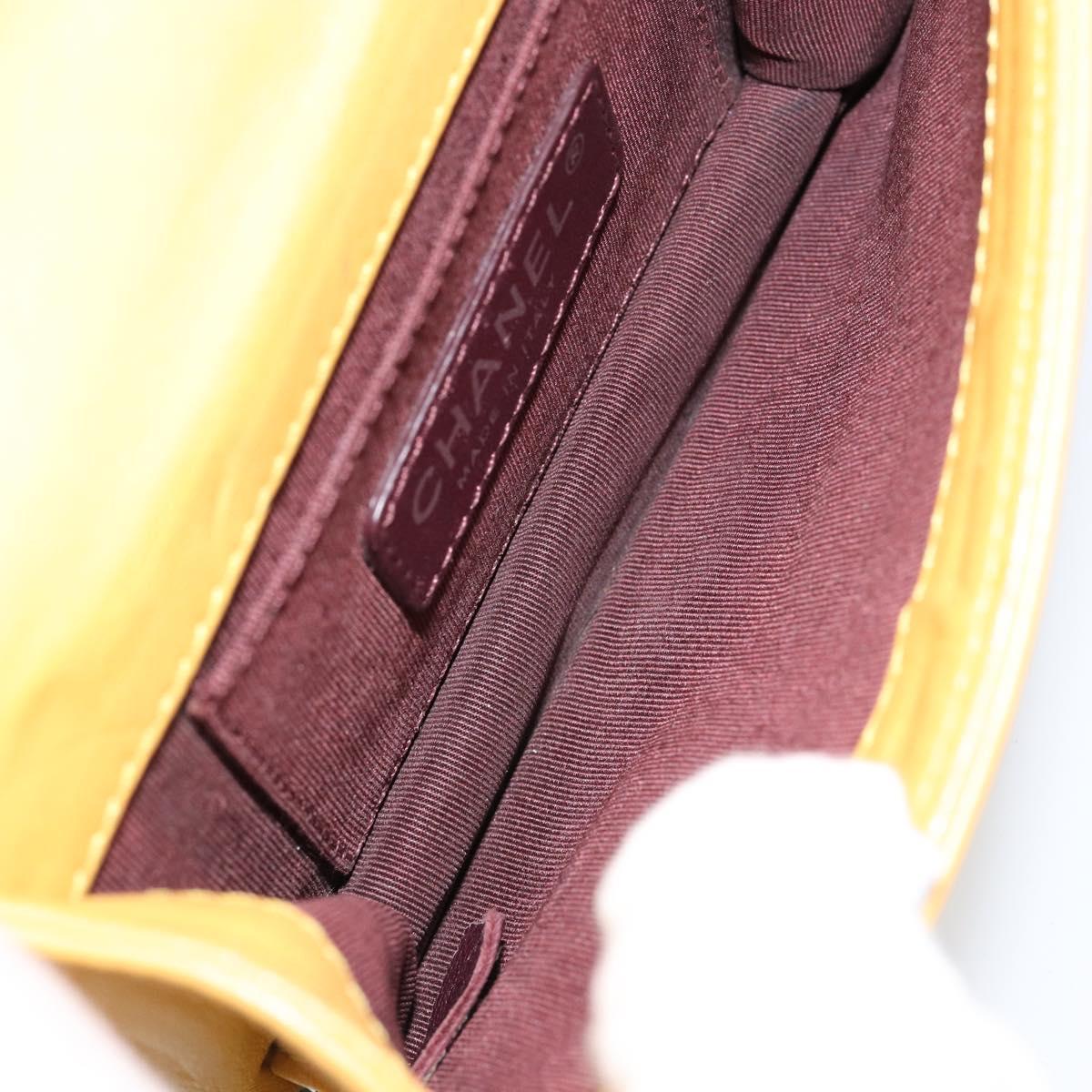 Chanel Boy Brick Flap Bag Lambskin and Plexiglass, YELLOW, LEATHER, Clutche & pouche