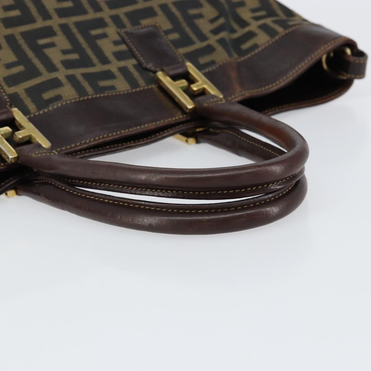 Fendi Vintage Zip Tote Zucca Canvas, Brown, Canvas, Tote Bag