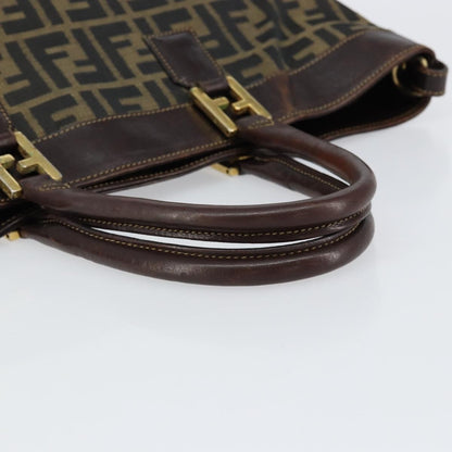 Fendi Vintage Zip Tote Zucca Canvas, Brown, Canvas, Tote Bag