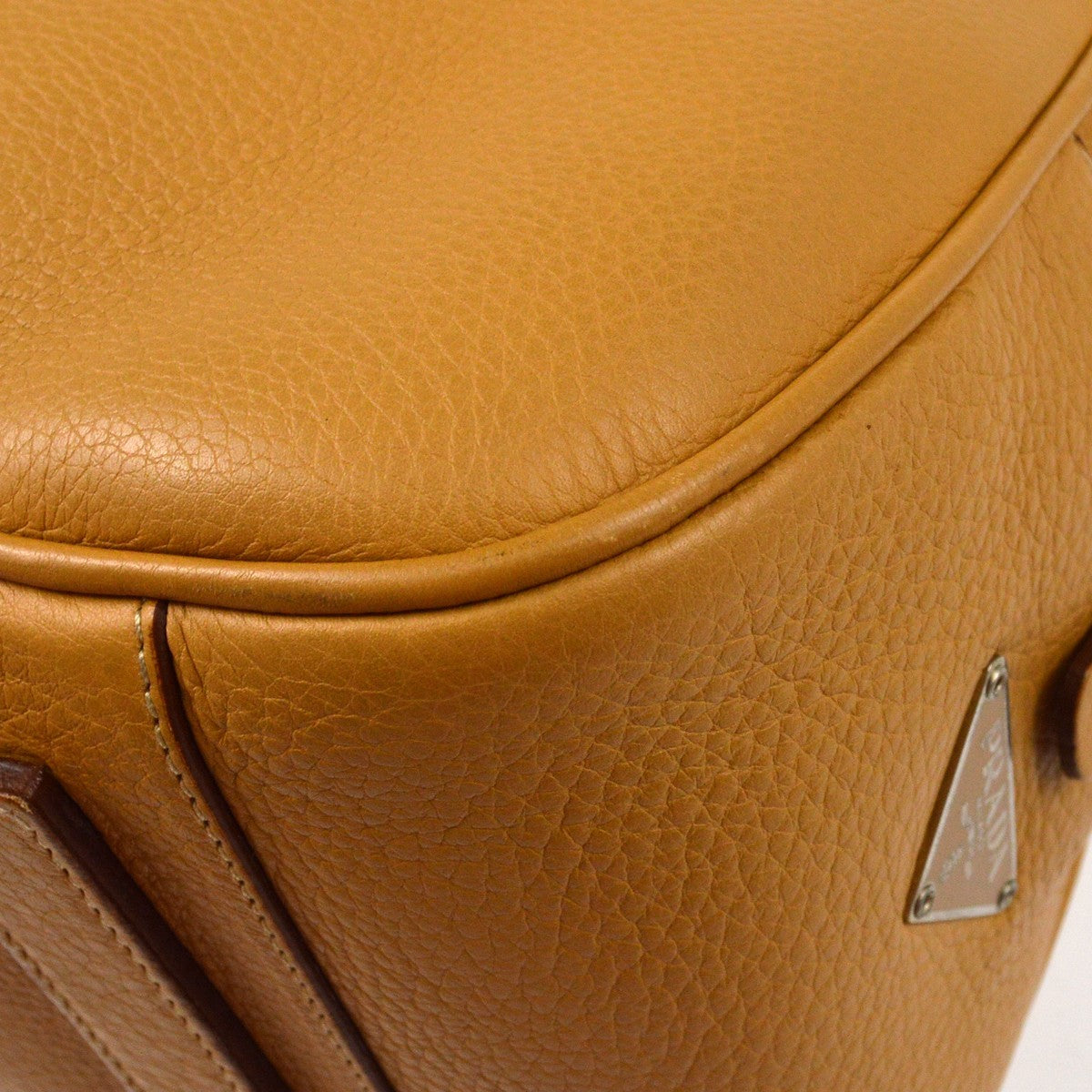 Prada Bauletto Saffiano Leather, Beige, Leather, Handbag