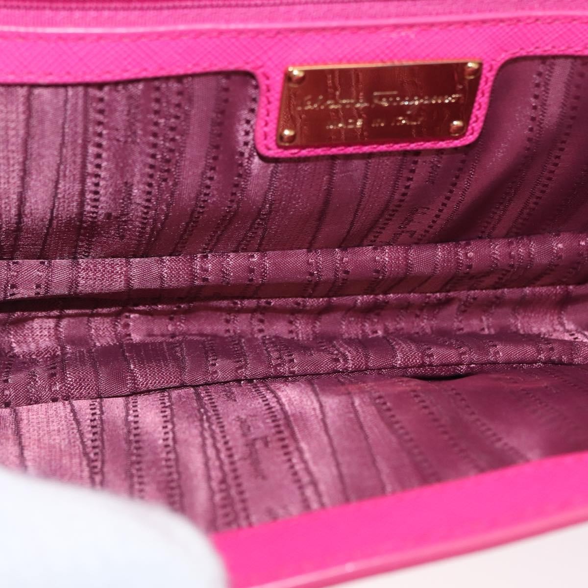 Salvatore Ferragamo Vala Chain Leather, Pink, Leather, Shoulder Bag