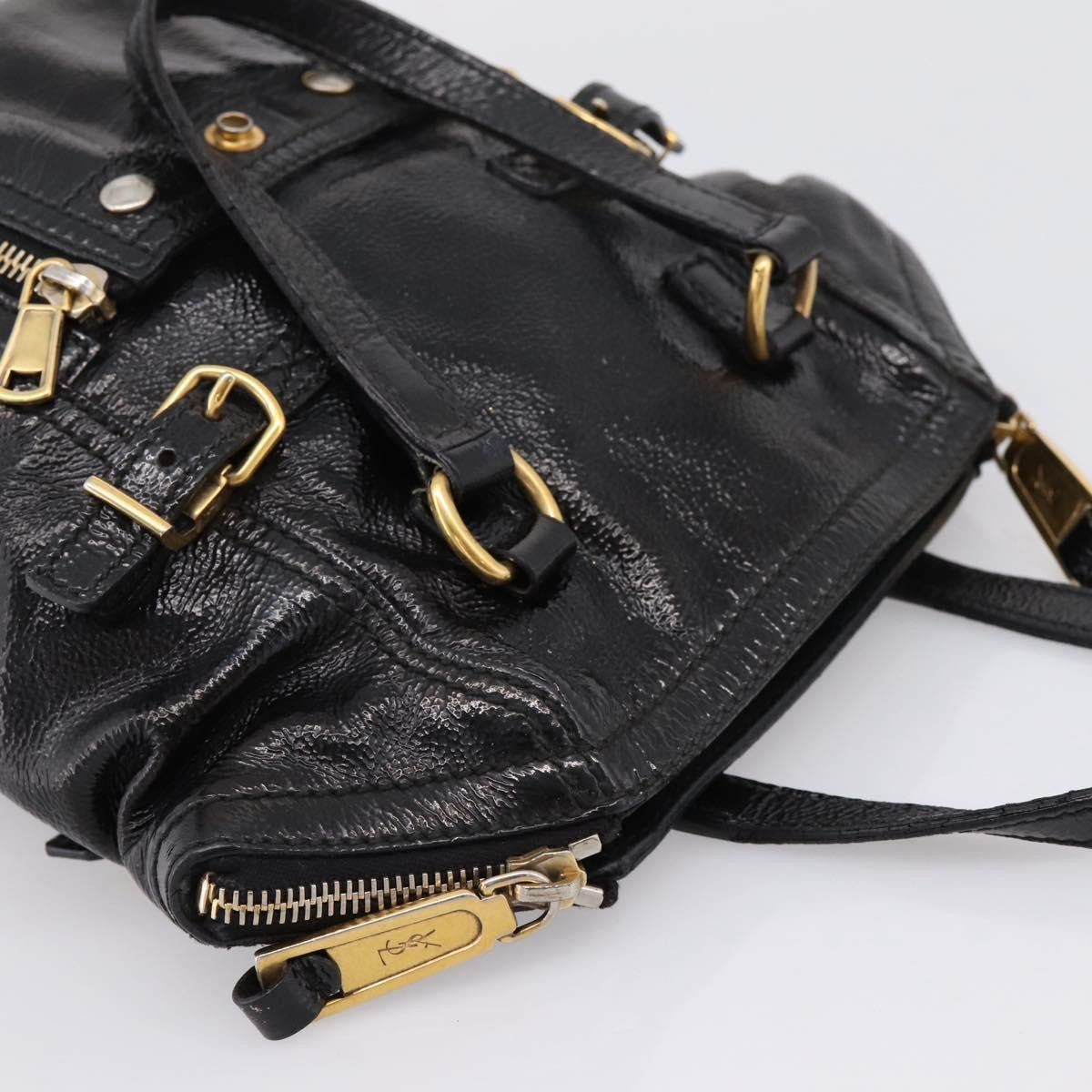 Saint Laurent Downtown Patent, Black, Patent Leather, Tote Bag
