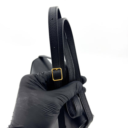 Celine Trotteur Calfskin, Black, Leather, Crossbody Bag