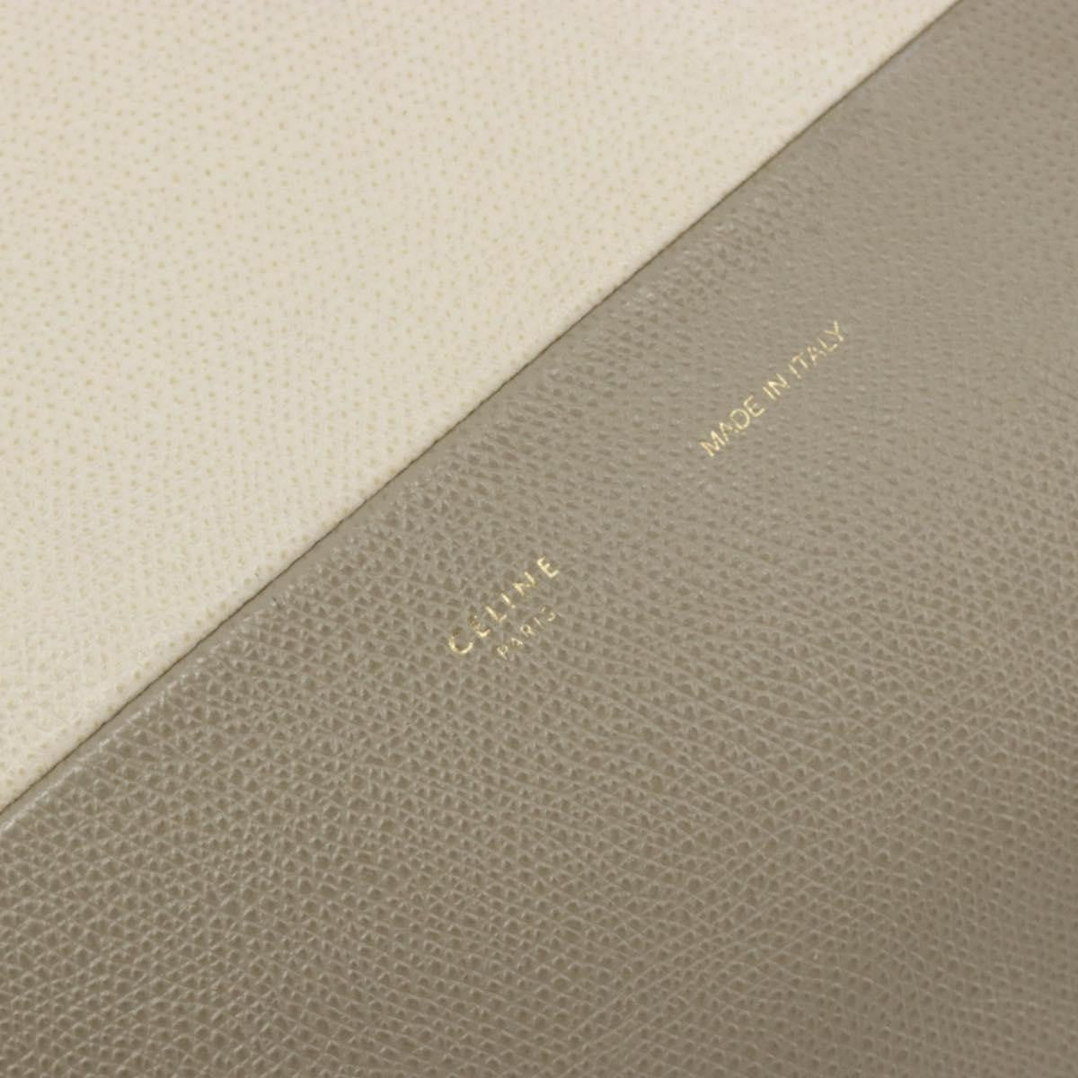 Celine Vertical Bi-Cabas Tote Leather, Beige, Leather, Tote Bag
