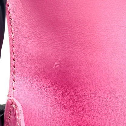 Balenciaga Hourglass Top Handle Crocodile Embossed Leather, Pink, Leather, Handbag