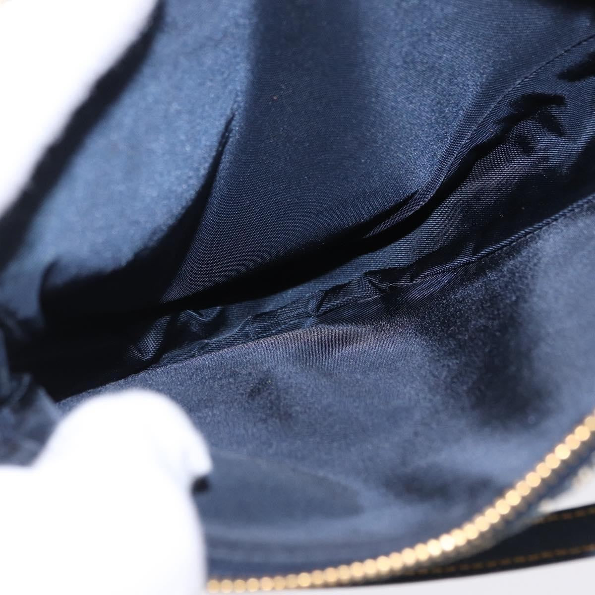 Christian Dior Vintage Saddle Bag Canvas, Navy, Canvas, Clutch