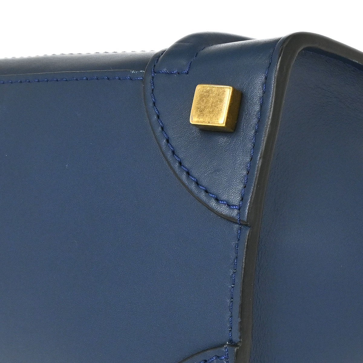 Celine Luggage Smooth Leather, Blue, Leather, Handbag
