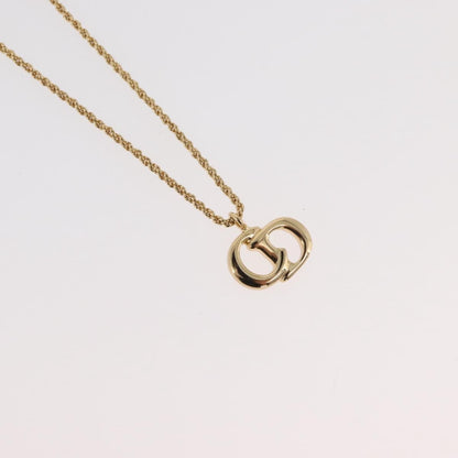 Christian Dior Logo Pendant Metal, Gold, Metal, Necklace