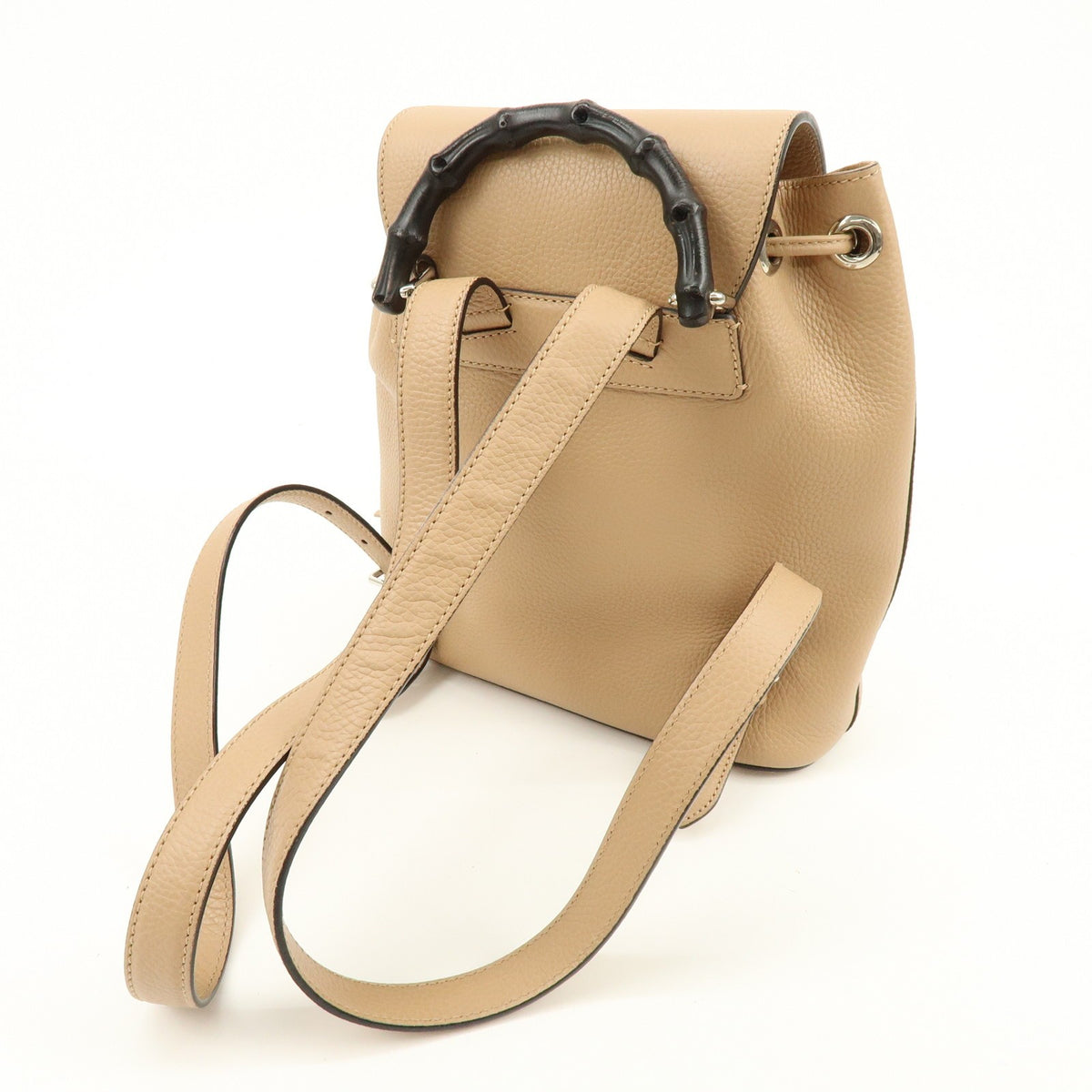 Gucci Bamboo Tassel Leather, Beige, Leather, Backpack